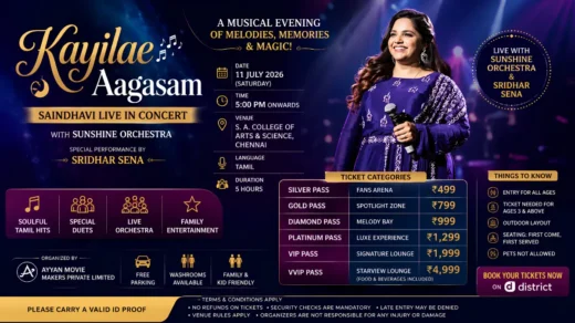 Kayilae Aagasam Saindhavi Concert tickets 2026