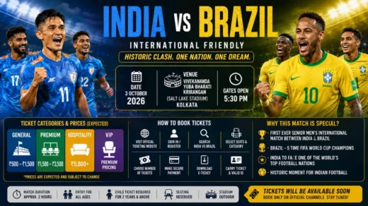 India vs Brazil Football Match Tickets