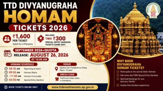 TTD Divyanugraha Homam Tickets 2026
