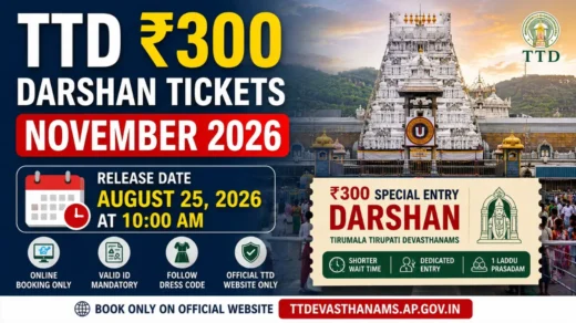 TTD ₹300 Darshan Tickets November 2026