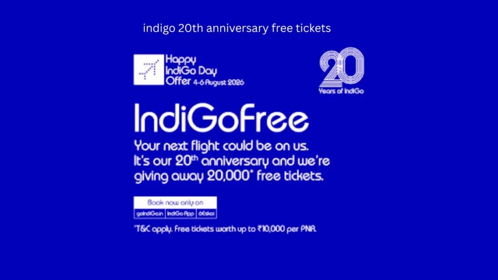 indigo 20th anniversary free tickets